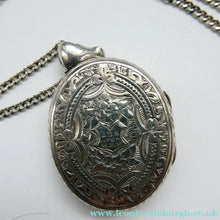 Load image into Gallery viewer, Large Victorian Solid Silver Locket and Thick Chain
