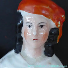 Load image into Gallery viewer, Antique STAFFORDSHIRE Flatback Figurine. Victorian Couple Standing Beside a Water Wall. Excellent Condition
