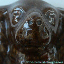Load image into Gallery viewer, Antique Staffordshire 19th Century Bank or Money Box with Treacle Glaze. In the form of a Spaniel's Head
