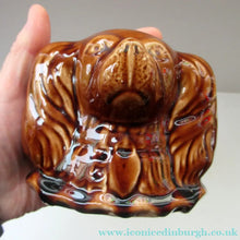 Load image into Gallery viewer, Antique Staffordshire Spaniel's Head Money Box or Saving Bank. Treacle Glaze
