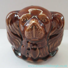 Load image into Gallery viewer, Antique Staffordshire Spaniel's Head Money Box or Saving Bank. Treacle Glaze
