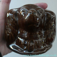 Load image into Gallery viewer, Antique Staffordshire 19th Century Bank or Money Box with Treacle Glaze. In the form of a Spaniel's Head

