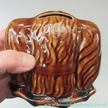 Load image into Gallery viewer, Antique Staffordshire Spaniel's Head Money Box or Saving Bank. Treacle Glaze
