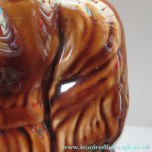 Load image into Gallery viewer, Antique Staffordshire Spaniel's Head Money Box or Saving Bank. Treacle Glaze
