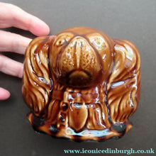Load image into Gallery viewer, Antique Staffordshire Spaniel's Head Money Box or Saving Bank. Treacle Glaze
