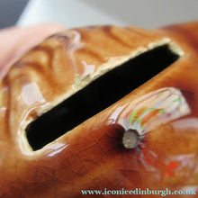 Load image into Gallery viewer, Antique Staffordshire Spaniel's Head Money Box or Saving Bank. Treacle Glaze
