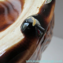 Load image into Gallery viewer, Antique Staffordshire Spaniel's Head Money Box or Saving Bank. Treacle Glaze
