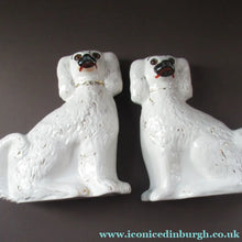 Load image into Gallery viewer, Victorian Antique Staffordshire Chimney Spaniels or Wally Dugs. 1880s PAIR
