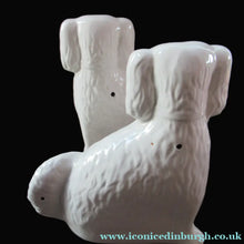 Load image into Gallery viewer, Victorian Antique Staffordshire Chimney Spaniels or Wally Dugs. 1880s PAIR
