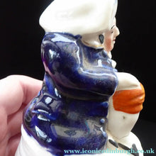 Load image into Gallery viewer, Antique STAFFORDSHIRE Drunken Man Dip Pen Holder; Rare &amp; Collectable 19th Century Model
