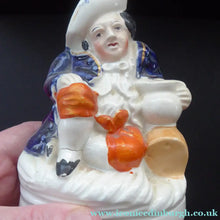 Load image into Gallery viewer, Antique STAFFORDSHIRE Drunken Man Dip Pen Holder; Rare &amp; Collectable 19th Century Model
