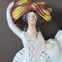 Load image into Gallery viewer, Large Antique Staffordshire Flatback Figurine Couple Harvesting 
