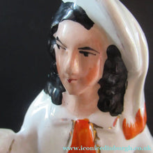 Load image into Gallery viewer, Large Antique Staffordshire Flatback Figurine Couple Harvesting 
