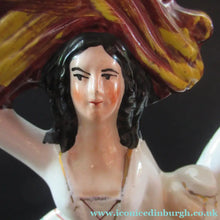 Load image into Gallery viewer, Large Antique Staffordshire Flatback Figurine Couple Harvesting 
