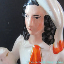 Load image into Gallery viewer, Large Antique Staffordshire Flatback Figurine Couple Harvesting 
