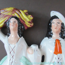 Load image into Gallery viewer, Large Antique Staffordshire Flatback Figurine Couple Harvesting 
