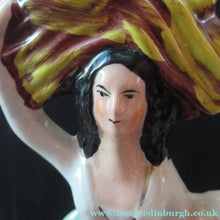 Load image into Gallery viewer, Large Antique Staffordshire Flatback Figurine Couple Harvesting 
