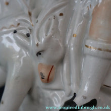 Load image into Gallery viewer, Antique Victorian STAFFORDSHIRE Figurine. Huntsman (Wearing a Cap with Cockade) on Horseback; 14 3/4 inches
