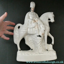 Load image into Gallery viewer, 1860s Staffordshire Kilted Scotsman or Highlander on Horseback 
