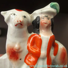 Load image into Gallery viewer, Miniature Antique Staffordshire Flatback Wee Girl with Massive Sheep
