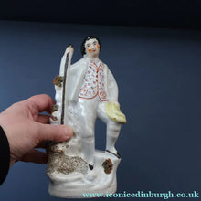 Load image into Gallery viewer, Unusual ANTIQUE Victorian Staffordshire Figurine of a Little Shepherd with Sheep at his Feet
