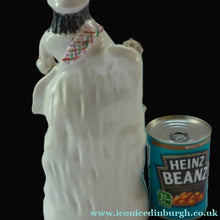 Load image into Gallery viewer, Antique Victorian Staffordshire Figurine. Lady Playing a Concertina with Lamb at her Feet
