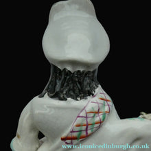 Load image into Gallery viewer, Antique Victorian Staffordshire Figurine. Lady Playing a Concertina with Lamb at her Feet

