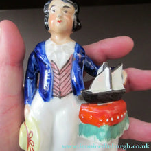 Load image into Gallery viewer, Staffordshire Figurine. 1850s Prince of Wales with Pond Yacht
