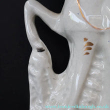 Load image into Gallery viewer, Victorian Staffordshire Figurine. Small Flatback of a Lady on a Prancing Horse - Staffordshire Figure
