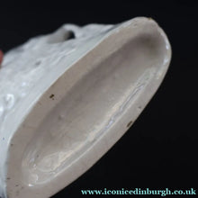 Load image into Gallery viewer, Victorian Staffordshire Figurine. Small Flatback of a Lady on a Prancing Horse - Staffordshire Figure

