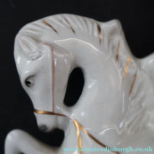 Load image into Gallery viewer, Victorian Staffordshire Figurine. Small Flatback of a Lady on a Prancing Horse - Staffordshire Figure
