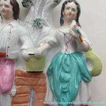 Load image into Gallery viewer, Victorian Staffordshire Spill Vase Flatback. Couple at a Water Well
