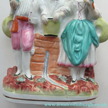 Load image into Gallery viewer, Victorian Staffordshire Spill Vase Flatback. Couple at a Water Well
