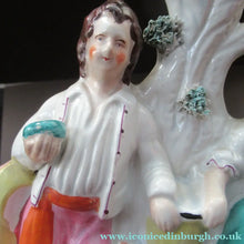 Load image into Gallery viewer, Victorian Staffordshire Spill Vase Flatback. Couple at a Water Well
