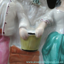 Load image into Gallery viewer, Victorian Staffordshire Spill Vase Flatback. Couple at a Water Well

