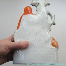 Load image into Gallery viewer, STAFFORDSHIRE Flatback Figurine / SPILL VASE. Victorian Depiction of Red Riding Hood and the Wolf
