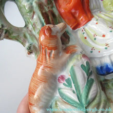 Load image into Gallery viewer, STAFFORDSHIRE Flatback Figurine / SPILL VASE. Victorian Depiction of Red Riding Hood and the Wolf
