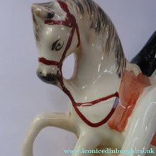 Load image into Gallery viewer, Rare Pair of STAFFORDSHIRE FIGURES. The Prince and Princess of Wales on Horseback
