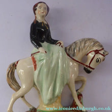 Load image into Gallery viewer, Rare Pair of STAFFORDSHIRE FIGURES. The Prince and Princess of Wales on Horseback
