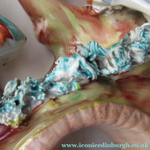 Load image into Gallery viewer, Antique Miniature Staffordshire Figure. Couple Making Music. Swan in River
