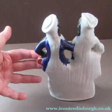 Load image into Gallery viewer, ANTIQUE Victorian Staffordshire Flatback Figurine. Miniature Example of a Man and Woman Gathering Wheat
