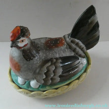 Load image into Gallery viewer, LARGE Antique Staffordshire Hen on Nest / Hen on Basket Lidded Dish. Beautiful Colours

