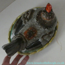 Load image into Gallery viewer, LARGE Antique Staffordshire Hen on Nest / Hen on Basket Lidded Dish. Beautiful Colours
