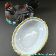 Load image into Gallery viewer, LARGE Antique Staffordshire Hen on Nest / Hen on Basket Lidded Dish. Beautiful Colours
