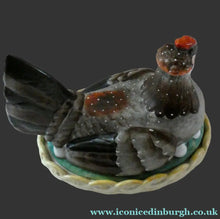 Load image into Gallery viewer, LARGE Antique Staffordshire Hen on Nest / Hen on Basket Lidded Dish. Beautiful Colours
