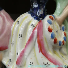 Load image into Gallery viewer, ANTIQUE Victorian Staffordshire Flatback Figurine. A Highlander and his Sweetheart Dancing. 10 inches
