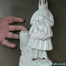 Load image into Gallery viewer, Antique 19th Century STAFFORDSHIRE Pottery Figurine of a Scottish Newhaven Fishwife Media 1 of 14

