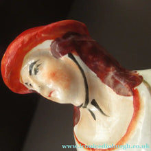 Load image into Gallery viewer, Single Staffordshire Antique Figure of a Lady Collecting Flowers
