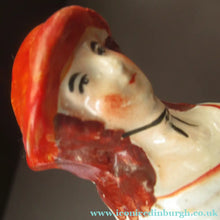 Load image into Gallery viewer, Single Staffordshire Antique Figure of a Lady Collecting Flowers
