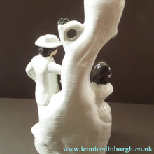 Load image into Gallery viewer, Antique Victorian Spill Vase. Man and Woman Drinking Beside a Tree
